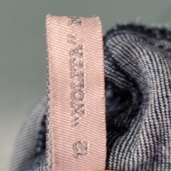 Wolita streatch jeans bleach disstresse. Size 12. Y2K Vintage Medium rise. - Picture 6 of 11